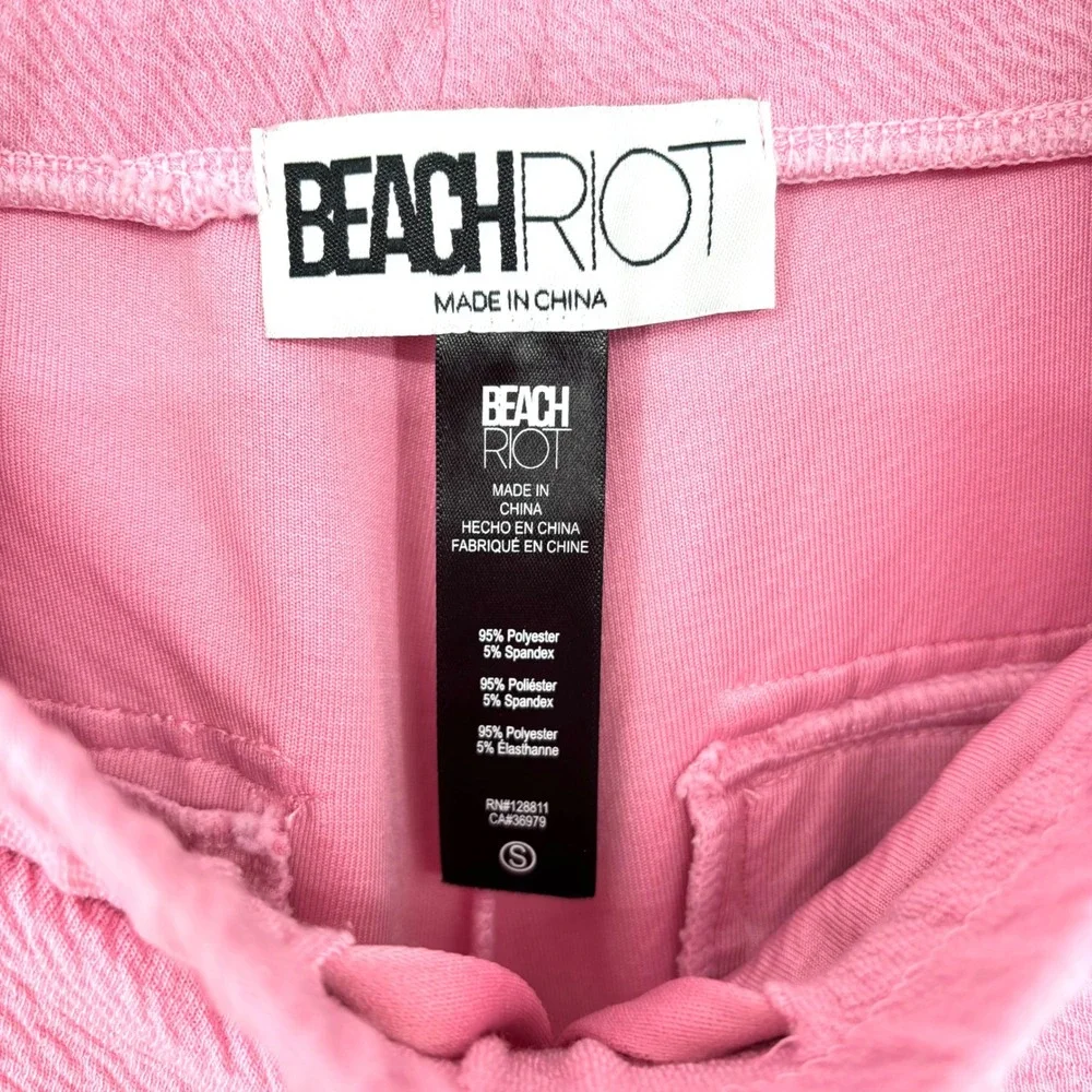 Beach Riot Range Cargo Pants Sz S Pink Wide Leg Pull On Flowy‎ Gauze Lined